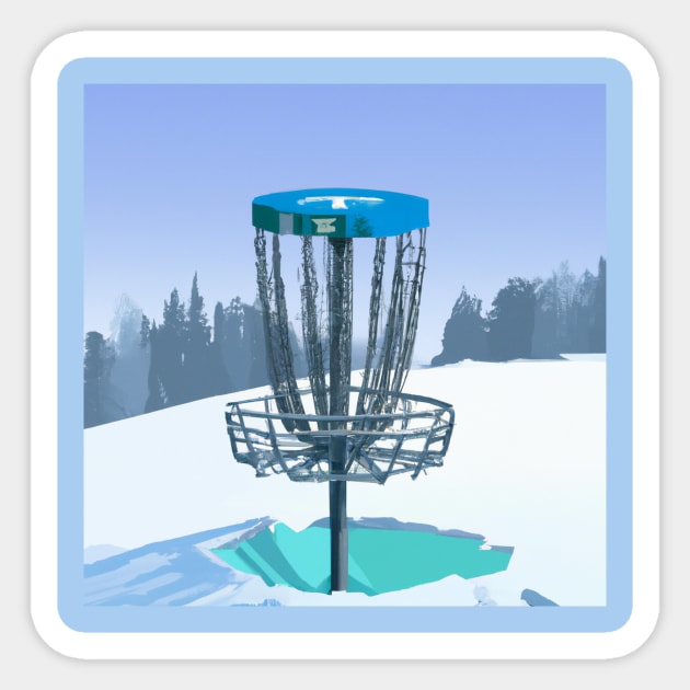 Disc Golf on a Snowy Winter Day Sticker by Star Scrunch